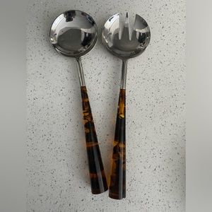 CB2 silver and resin salad served set